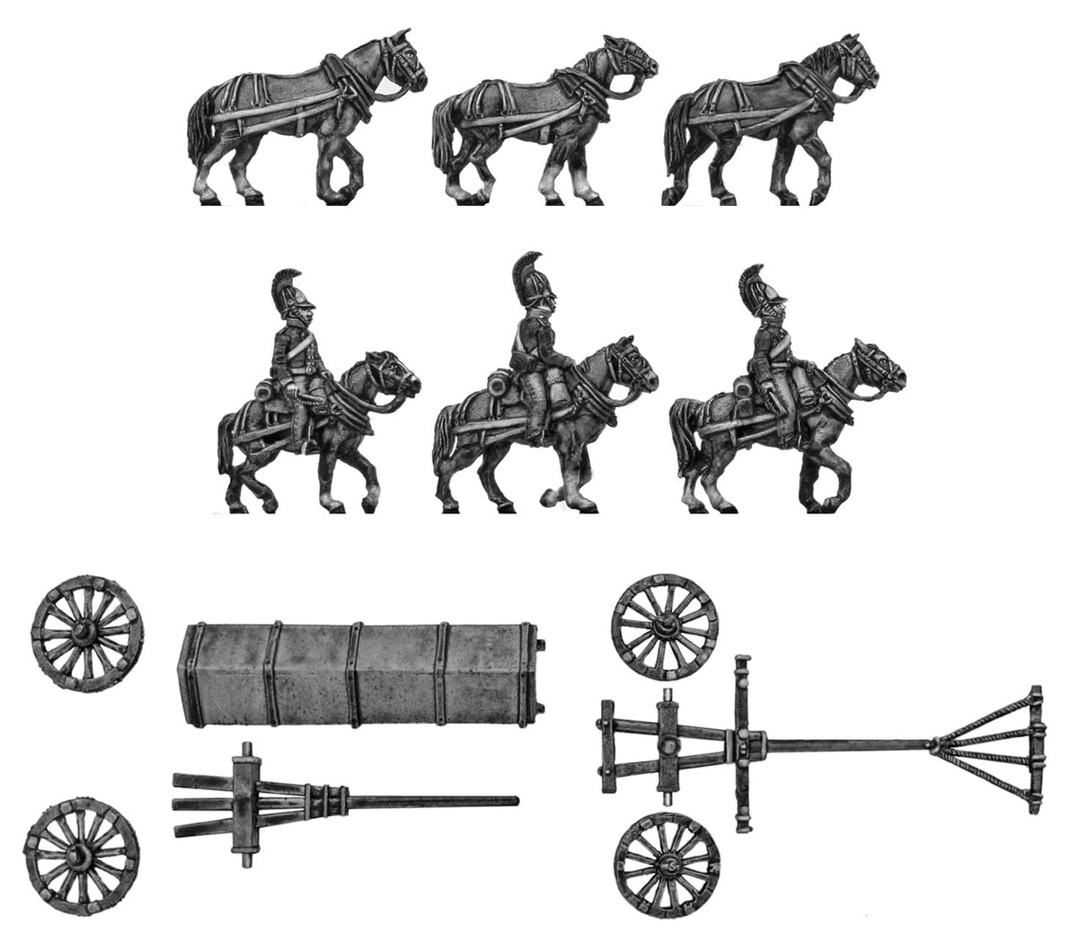 Horse artillery large caisson team