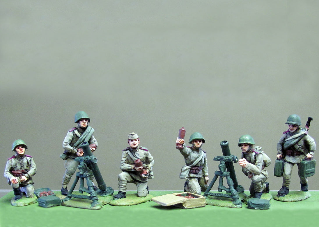 82mm mortar set ( 2 mortars 6 crew ammo boxes )