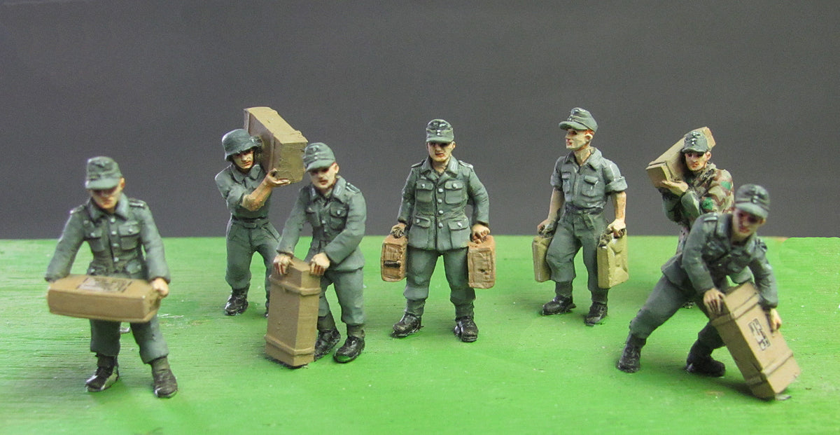 Germans loading boxes