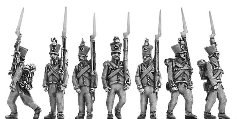 Hungarian fusilier shako marching shoulder arms