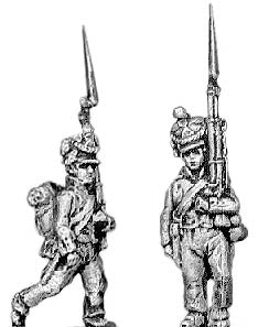 Fusilier lozenge plate cords on shako marching