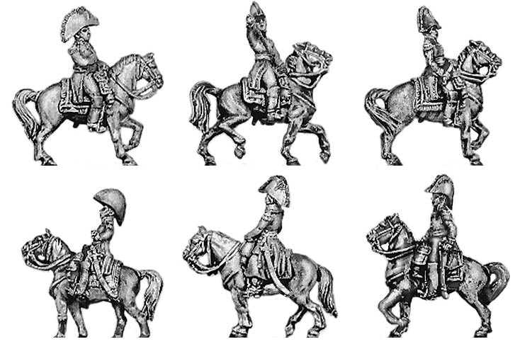 Six mounted marshals and generals