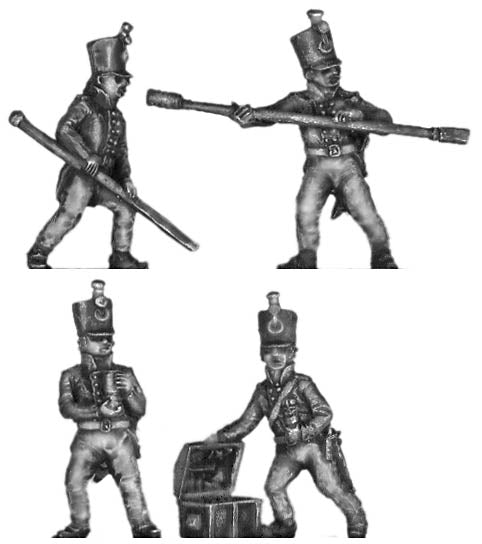 Foot artillery crewman loading