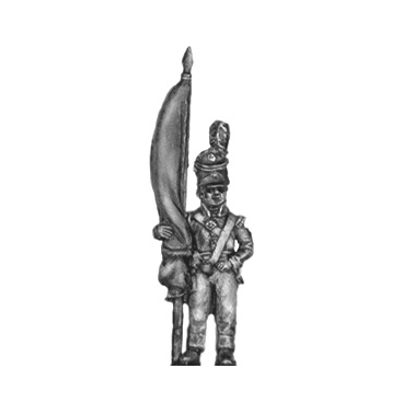 Standard bearer, barretina, with cast flag