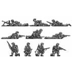Infantry section, jerkins, kneeling and prone
