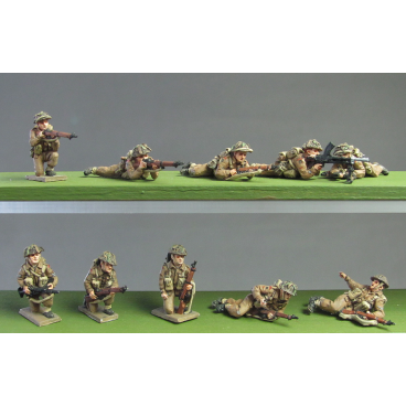 Infantry section, kneeling and prone
