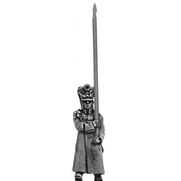 Musketeer standard bearer in greatcoat