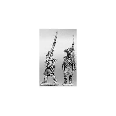 Highland infantry centre company, marching, shoulder arms