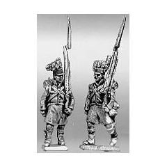 Highland infantry flank company, marching, shoulder arms