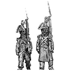 Grenadier, bicorne & greatcoat, march attack