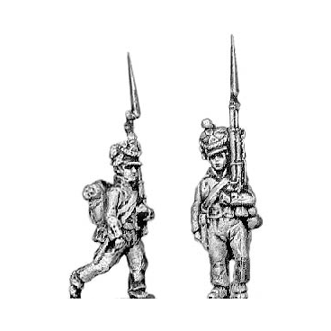 Fusilier, lozenge plate, cords on shako, marching