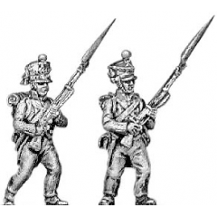 Fusilier, lozenge plate, cords on shako, advancing