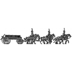 Guard Horse Artillery Caisson, 6 horses galloping, 3 drivers