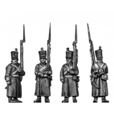 Musketeer, shako, greatcoat, march-attack