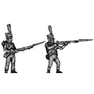 Light infantry skirmisher, firing and loading