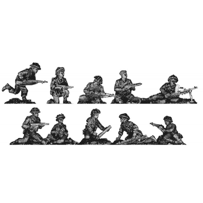 Infantry section, defending poses
