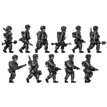 Airborne squad walking