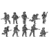 Infantry section, attacking poses