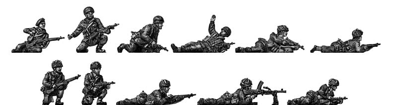 Airborne squad kneeling and prone
