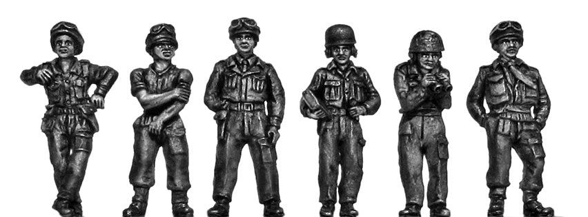 Crew in battledress and helmets