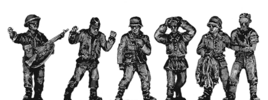 Tommy and five German prisoners