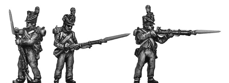 Belgian Line Infantry centre company firing and loading