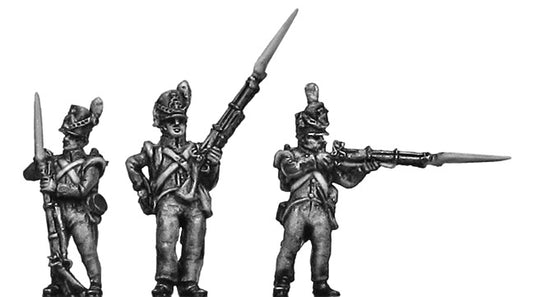 Belgian Line Infantry flank company firing and loading