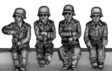 German Kubelwagen crew in helmets