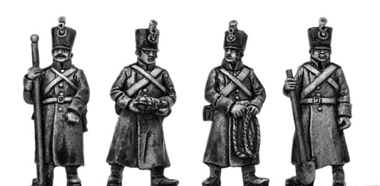 Foot artillery crewman in greatcoat loading