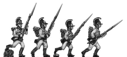 German fusilier  helmet advancing porte arms