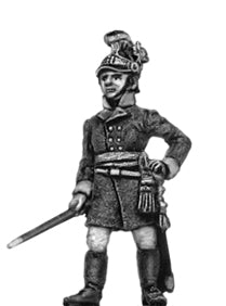 German fusilier officer  helmet standing