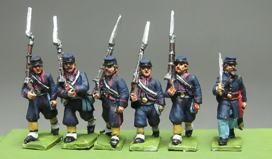 Zouave marching in kepi