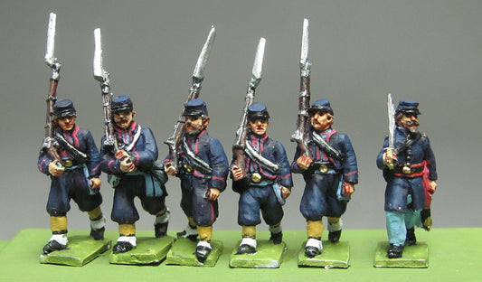 Zouave marching in kepi