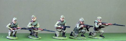 Soviets in caps kneeling