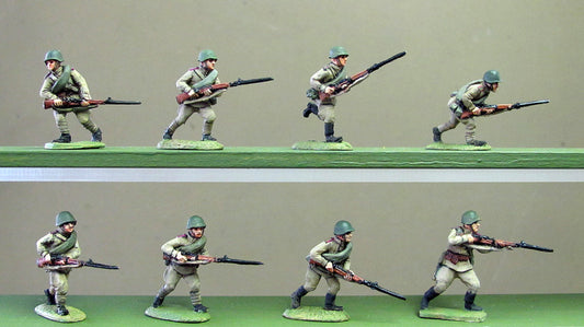 Helmets rifles advancing
