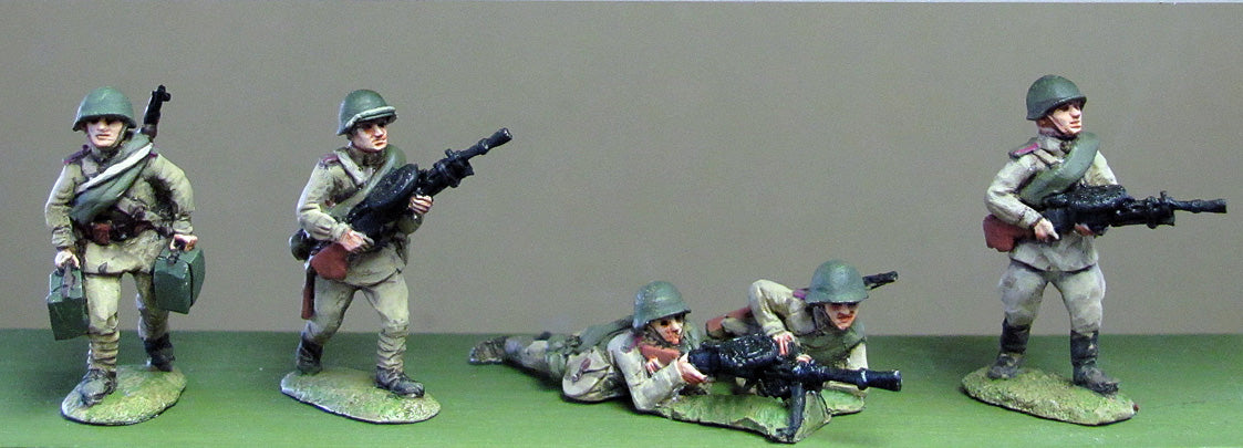 Helmets DP LMG crews moving and firing