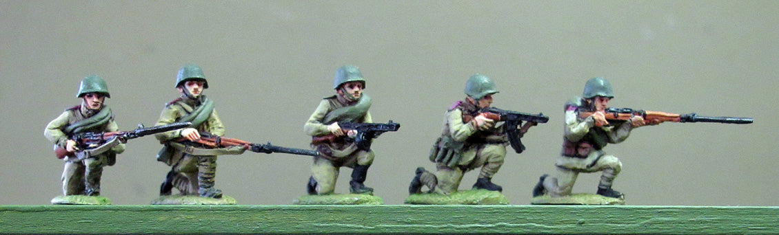 Soviets in helmets kneeling