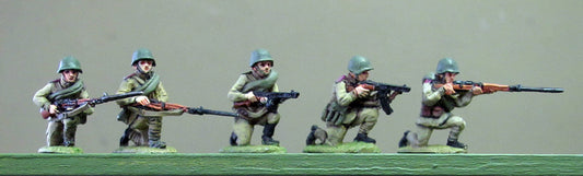 Soviets in helmets kneeling