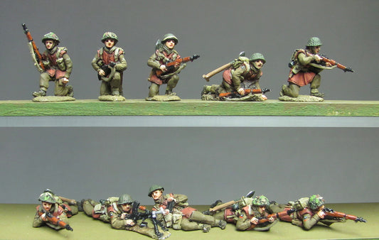 Infantry section jerkins kneeling and prone