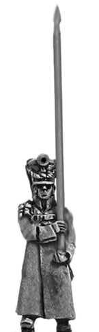 Musketeer standard bearer in greatcoat