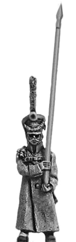 Grenadier standard bearer in greatcoat