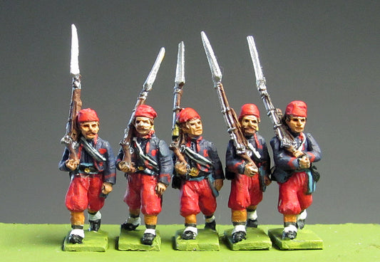 Zouaves in fez marching