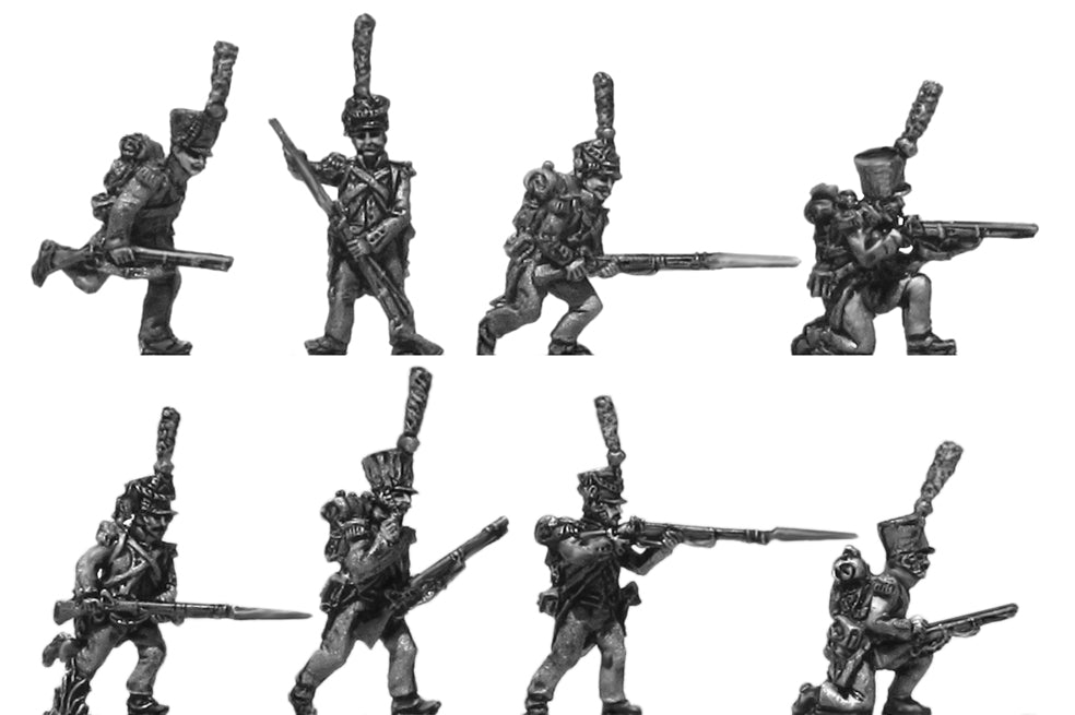 Voltigeur  lozenge plate  shako cord and plumes  skirmishing