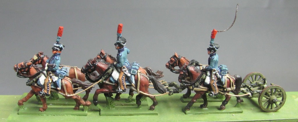 Six horse team  galloping. Gribeauval limber