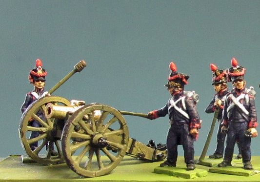 Foot artillery crew  firing