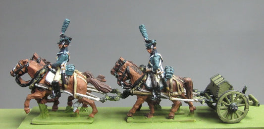 Four horse team  walking. An XI limber
