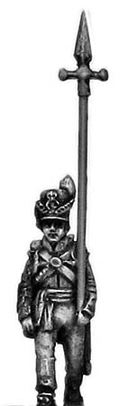 Centre Company sergeant marching with pike
