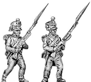 Fusilier  lozenge plate  cords on shako  advancing