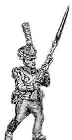 Grenadier  lozenge plate  shako cords and plume  advancing