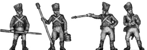 Foot artillery crew firing
